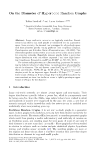 On the Diameter of Hyperbolic Random Graphs - Hasso