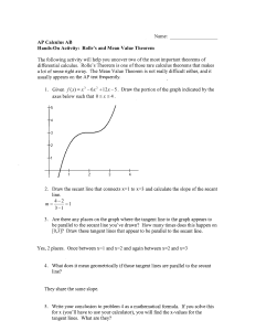 AP Calculus AB Hands-On Activity: Rolle`s and Mean Value