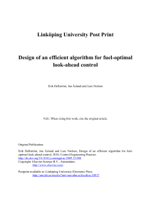 Design of an efficient algorithm for fuel-optimal look-ahead