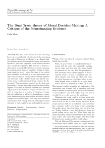 The Dual Track theory of Moral Decision-Making: A