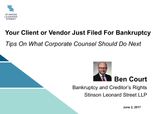Your Client or Vendor Just Filed for Bankruptcy – Tips on What