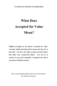 What Does Accepted for Value Mean?