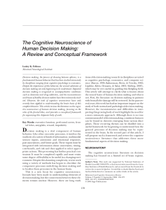 The Cognitive Neuroscience of Human Decision Making: A Review