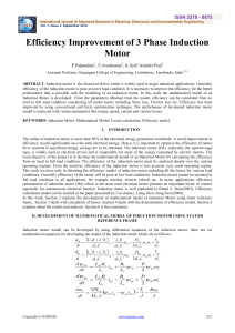 Efficiency Improvement of 3 Phase Induction Motor