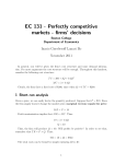 EC 131 - Perfectly competitive markets - firms