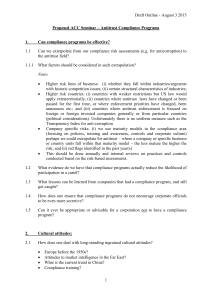 Draft Outline - August 3 2015 Proposed ACC Seminar – Antitrust