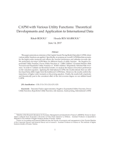 CAPM with Various Utility Functions: Theoretical Developments and
