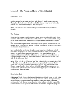 Lesson 6 – The Power and Love of Christ