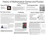 History of Mathematical Games and Puzzles