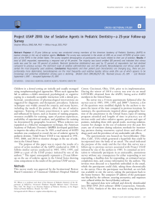 Project USAP 2010: Use of Sedative Agents in Pediatric Dentistry