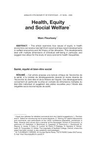 Health, Equity and Social Welfare - Annals of Economics and Statistics