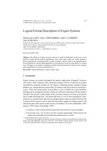 Logical Formal Description of Expert Systems