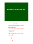 4.3 Finding Probability Using Sets