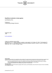 Tilburg University Equilibrium selection in team