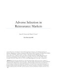 Adverse Selection in Reinsurance Markets