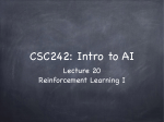 Lecture 20 Reinforcement Learning I