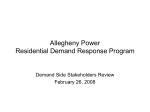 Allegheny Power Residential Demand Response Program