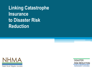 Linking Catastrophe Insurance To DRR