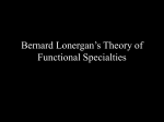 Bernard Lonergan`s Theory of Functional Specialties