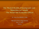 The Mental Health of Immigrants and Minorities in Canada