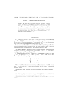 SOME UNIVERSALITY RESULTS FOR