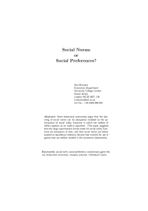 Social Norms or Social Preferences?