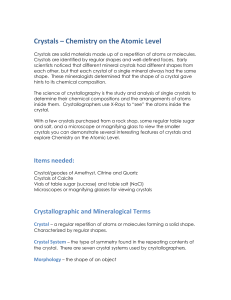 Crystals – Chemistry on the Atomic Level