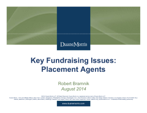 Key Fundraising Issues: Placement Agents