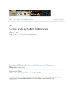 Gender and Negotiation Performance