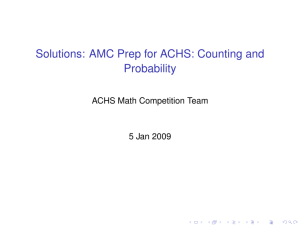 Solutions: AMC Prep for ACHS: Counting and Probability