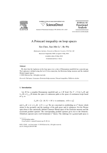 A Poincaré inequality on loop spaces - Xue