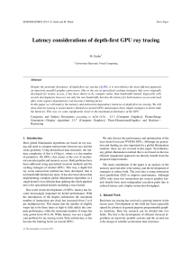 Latency considerations of depth