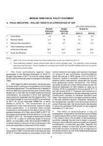 The Medium Term Fiscal Policy Statement