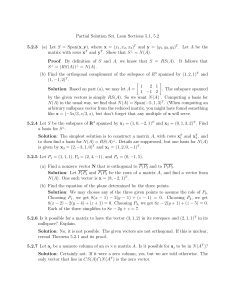 Partial Solution Set, Leon Sections 5.1, 5.2 5.2.3 (a) Let S = Span(x