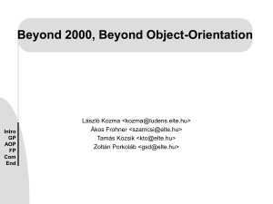 Beyond 2000 Beyond Object-Orientation