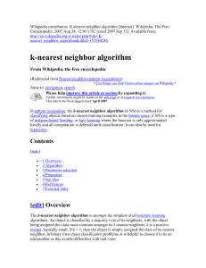 k-nearest neighbor algorithm