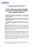 Grifols` Alzheimer research strategy addresses the degenerative