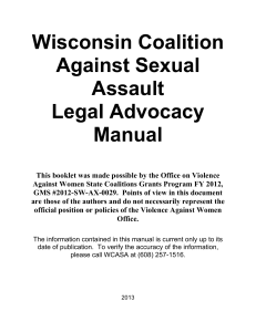 Legal Advocacy Manual - the Wisconsin Coalition Against Sexual