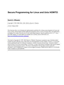 Secure Programming for Linux and Unix HOWTO