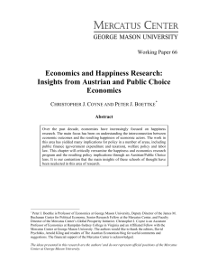 Economics and Happiness Research: Insights