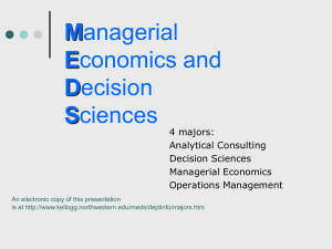 Managerial Economics and Decision Sciences