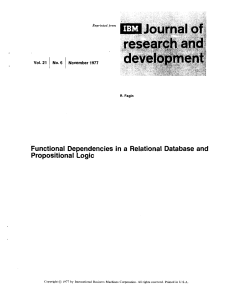 Functional Dependencies in a Relational Database and