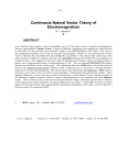 Continuous Natural Vector Theory of Electromagnetism