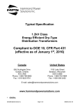 1.2 kV Class Energy Efficient Distribution Transformer Typical
