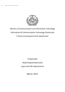 EGOV strategy DRAFT for afghanistan conclusion Ministry of