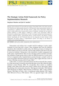 The Strategic Action Field Framework for Policy Implementation