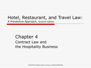 Hotel, Restaurant, and Travel Law A Preventative