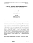 a critical review of modigliani and miller`s theorem of capital structure