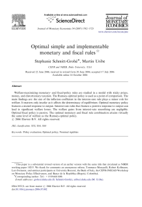 Optimal simple and implementable monetary and fiscal rules