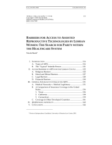 Barriers for Access to Assisted Reproductive Technologies by